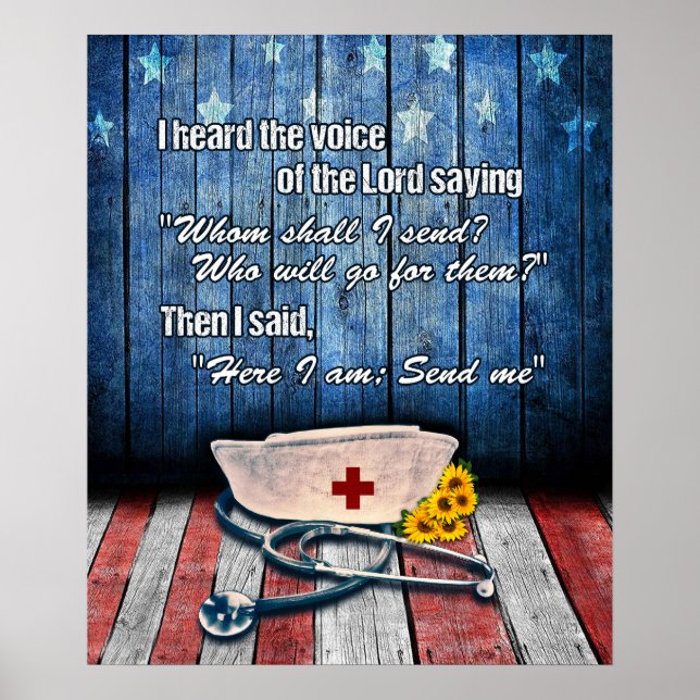 Affiche Infirmière Ici Je Suis; Envoyez-Moi Motivationnel (Devant)