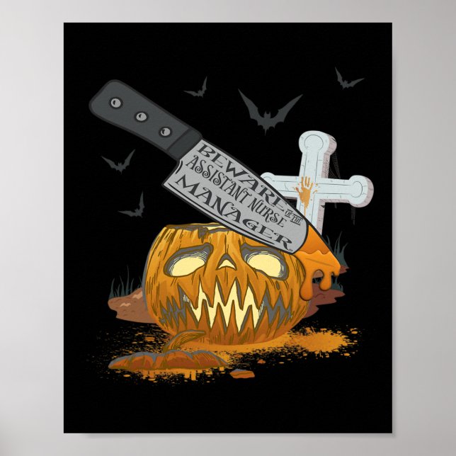 Affiche Infirmière Istant Manager Funny Halloween Party (Devant)