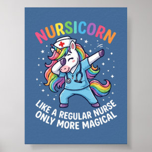 Affiche Infirmière Licorne Énergie Lumineuse et Magique 