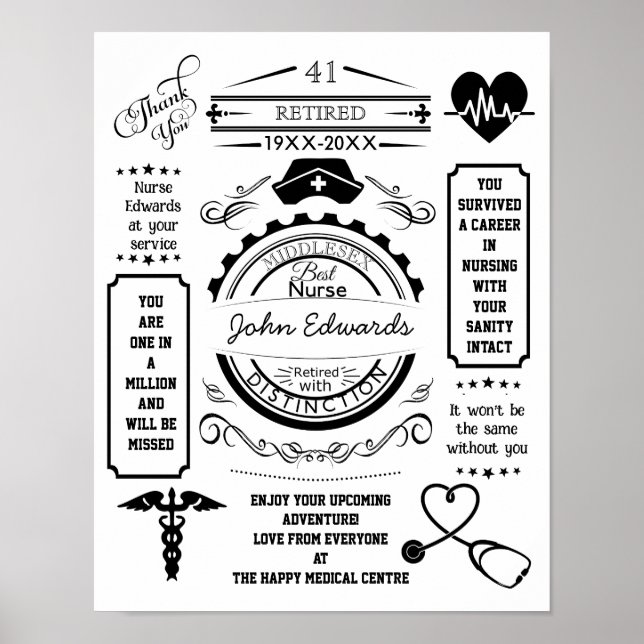 Affiche infirmière longue service quittant le service médi (Devant)