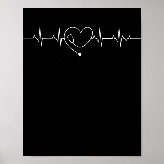 Affiche Infirmière Médicale Stethoscope Infirmière Heartbe (Devant)