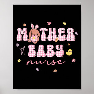 Affiche Infirmière Mère Bébé Jour de Pâques Mbu Lapin de P