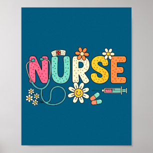 Affiche Infirmière mignonne Daisy Pop Floral Infirmière