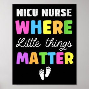 Affiche Infirmière Nicu Nouveau-Né Où Les Petites Choses