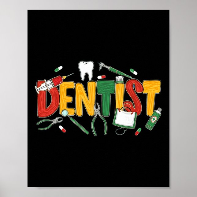 Affiche Infirmière noire magicien dentiste Mois de l'histo (Devant)