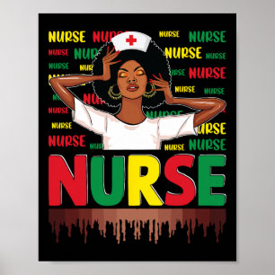 Affiche Infirmière noire sophistiquée et magnifique Mélani