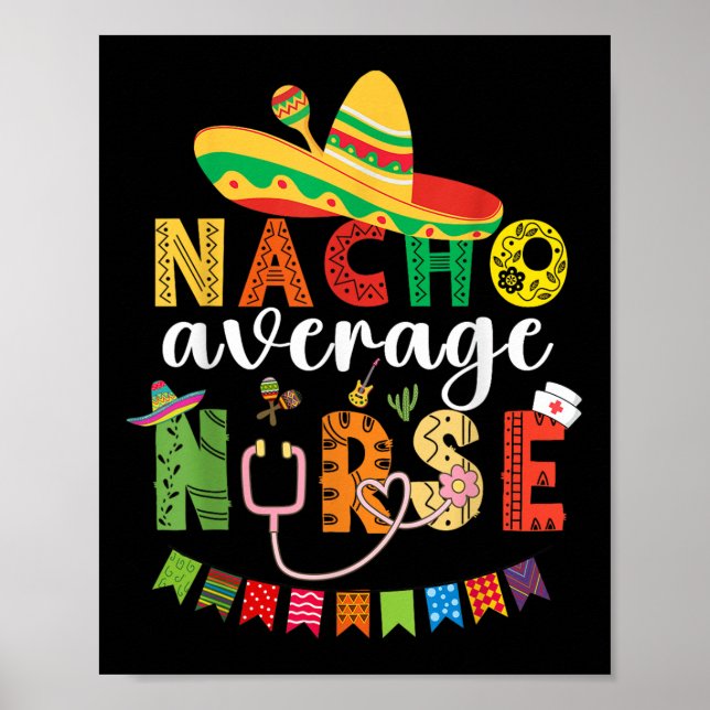 Affiche Infirmière pas moyenne Cinco De Mayo Fiesta Mexica (Devant)