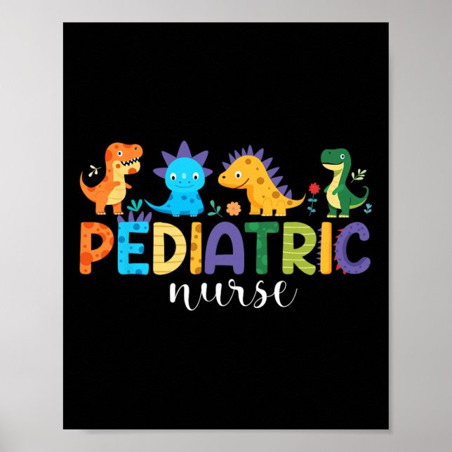Affiche Infirmière pédiatrique Peds Infirmière Dinosaure A (Devant)