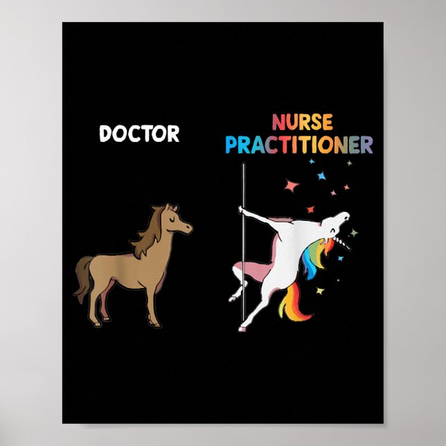 Affiche Infirmière Praticien Unicorn Dancing Pole (Devant)