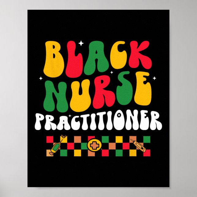 Affiche Infirmière praticienne noire Bhm afro-américaine G (Devant)
