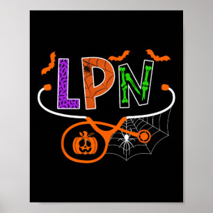 Affiche Infirmière Pratique Autorisée Lpn Halloween Citrou