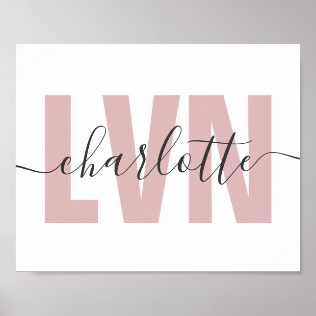 Affiche Infirmière professionnelle Chic LVN personnalisée (Devant)