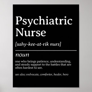 Affiche Infirmière psychiatrique définition citation santé