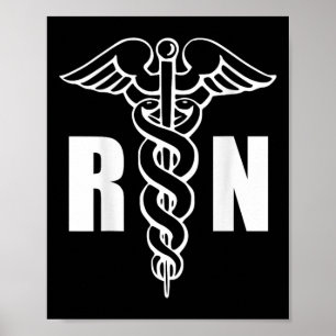Affiche Infirmière Rn Caduceus Symbole Médicale Infirmière