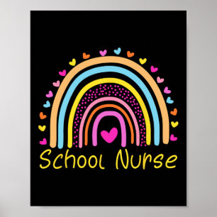 Affiche Infirmière scolaire bohème arc-en-ciel journée de
