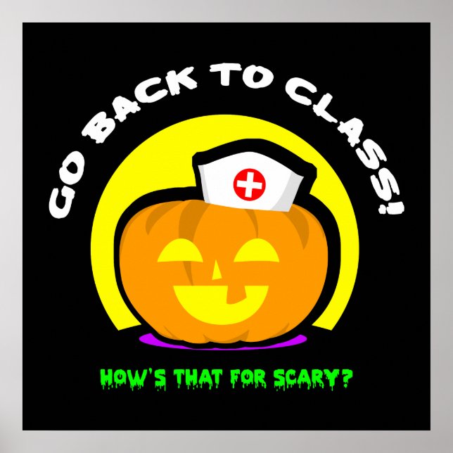 Affiche Infirmière scolaire Halloween (Devant)