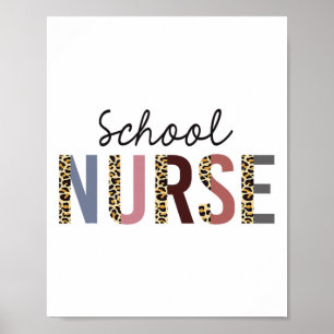 Affiche Infirmière scolaire imprimé léopard Nursing Ck ret