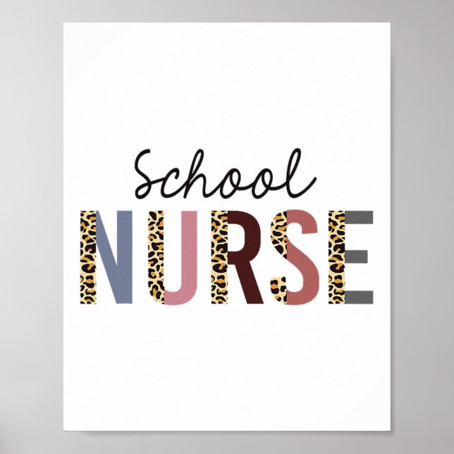 Affiche Infirmière scolaire imprimé léopard Nursing Ck ret (Devant)