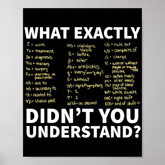 Affiche Infirmière Shorthand Infirmière ou étudiante en so (Devant)