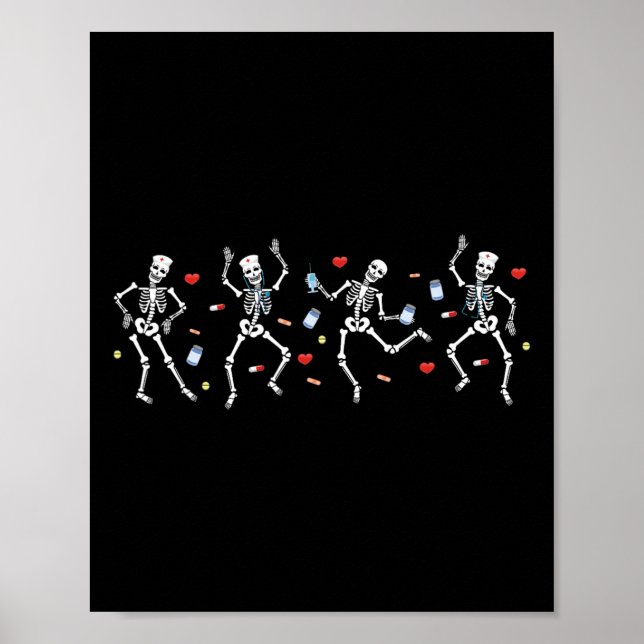 Affiche Infirmière Skeleton Danser Ortho Squad Salle Ortho (Devant)