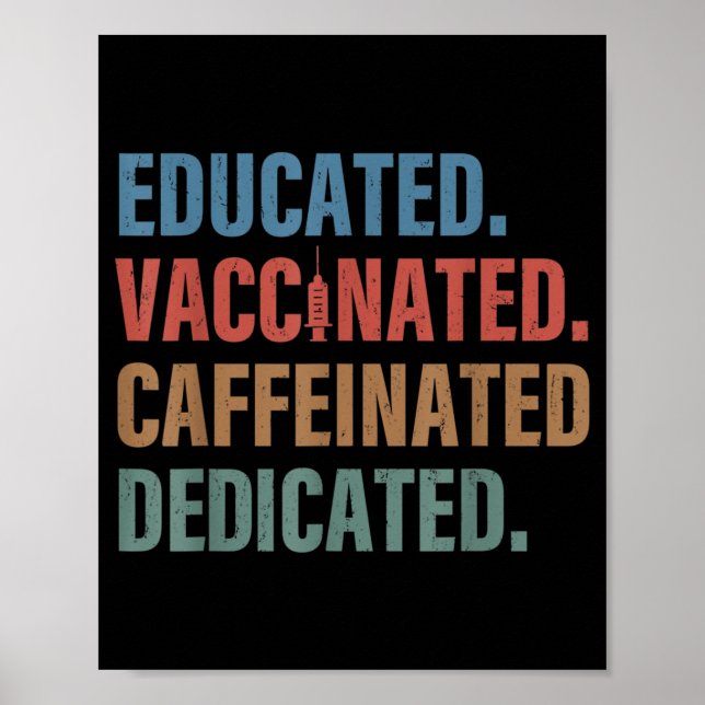 Affiche Infirmière spécialisée vaccinée éduquée (Devant)