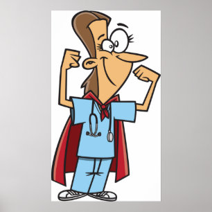 Affiche Infirmière Superhero