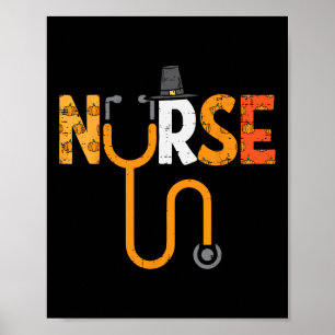 Affiche Infirmière Thanksgiving Stethoscope Infirmière Chu