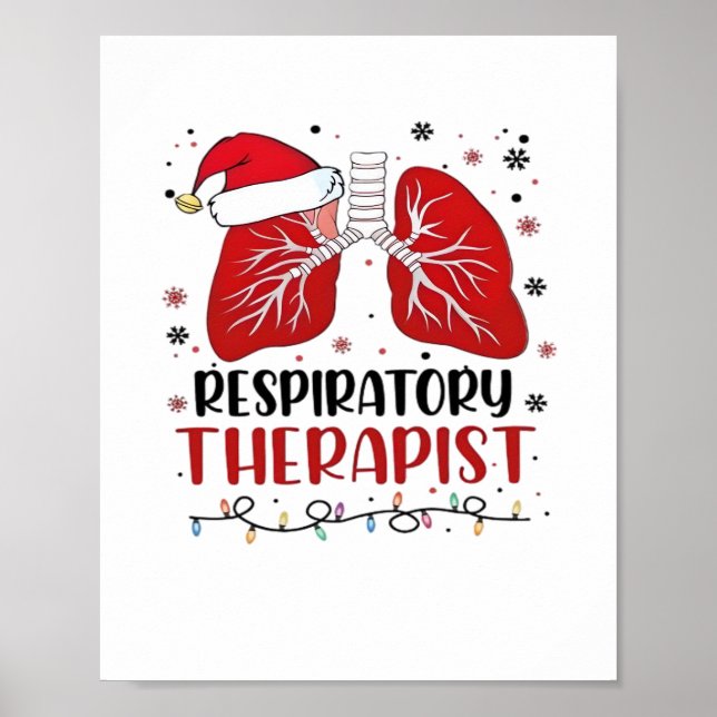 Affiche Infirmière thérapeute respiratoire Noël, Poumon Ch (Devant)