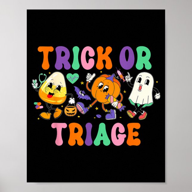 Affiche Infirmière Trick Or Triage Citrouille Fantôme Hall (Devant)