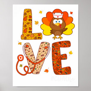 Affiche Infirmière Turquie Thanksgiving Day Love Nurse Lif