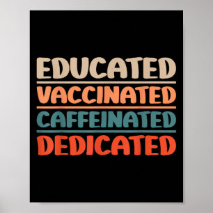 Affiche Infirmière vaccinée amusante Vintage Graphisme Hum
