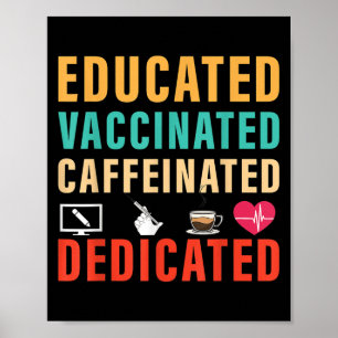 Affiche Infirmière vaccinée pour Humour drôle Vintage