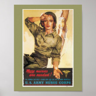 Affiche Infirmière vintage 2ÈME GUERRE MONDIALE