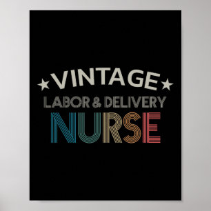 Affiche Infirmière vintage Du Travail Et De La Prestation 