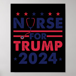 Affiche Infirmières Pour Trump 2024 Amérique Étoiles Drape