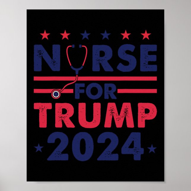 Affiche Infirmières Pour Trump 2024 Amérique Étoiles Drape (Devant)