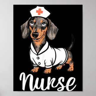 Affiche Infirmières teckel en costumes Adorable infirmière