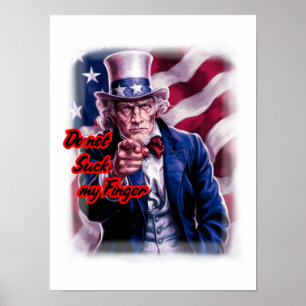 Affiche Influenceur et oncle Sam patriotique sur un