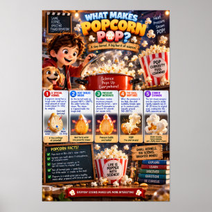 Affiche Infographie : Qu'est-ce qui fait éclater le popcor