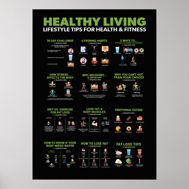 Affiche Infographie sur la santé et la condition physique  (Devant)