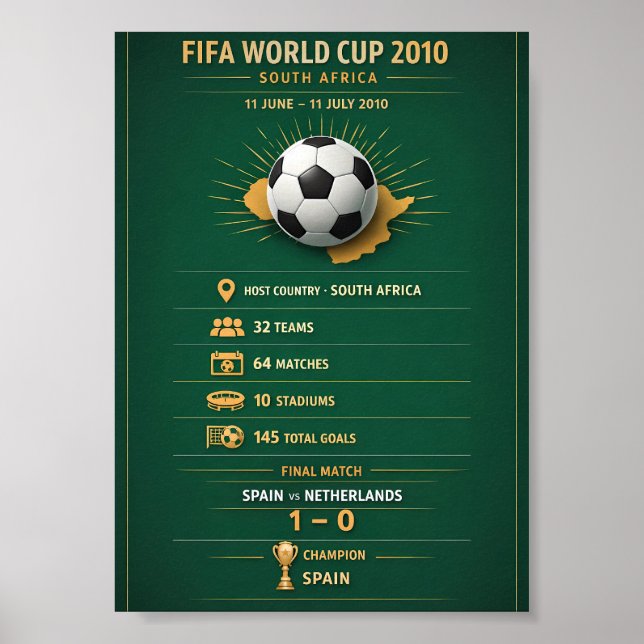 Affiche infographique de la Coupe du monde 2010 en (Devant)
