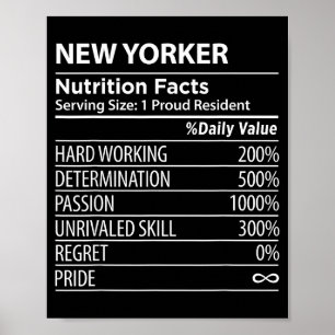 Affiche Informations nutritionnelles de New Yorkais Drôle
