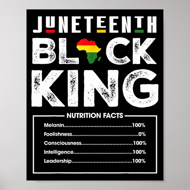 Affiche Informations nutritionnelles du roi noir Juneteent (Devant)