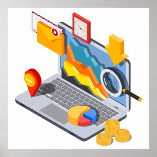 Affiche Informatique sur ordinateur portable