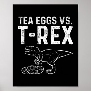 Affiche Infuseur De Thé Contre T Rex Dinosaur Dino Oeufs