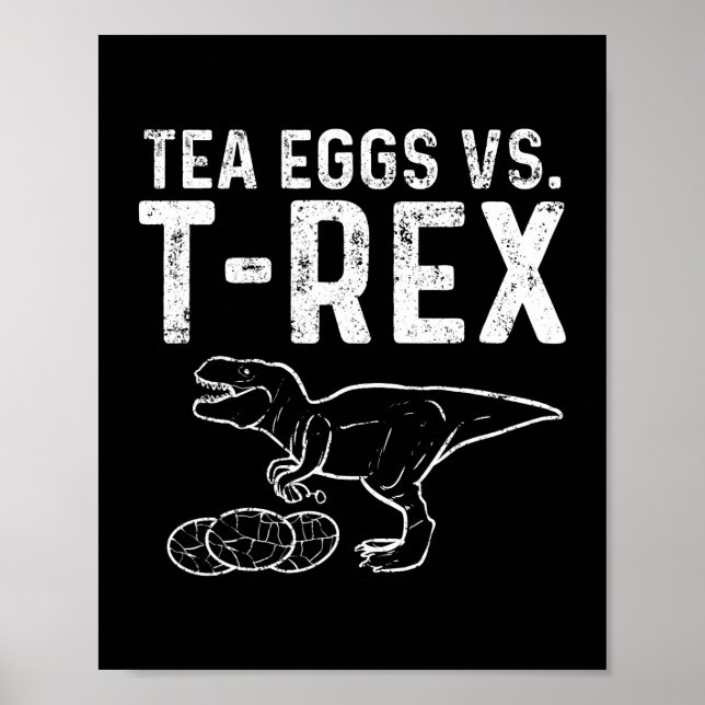 Affiche Infuseur De Thé Contre T Rex Dinosaur Dino Oeufs (Devant)