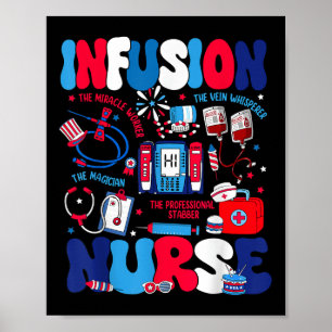 Affiche Infusion rétro Infirmière Fête de l'Indépendance I