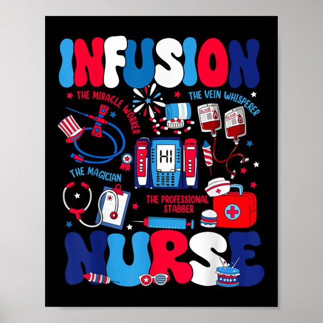 Affiche Infusion rétro Infirmière Fête de l'Indépendance I (Devant)