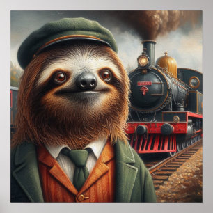 Affiche Ingénieur de train Sloth