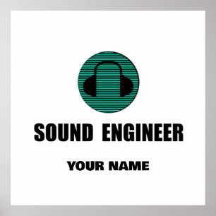 Affiche Ingénieur du son personnalisé Ingénierie audio